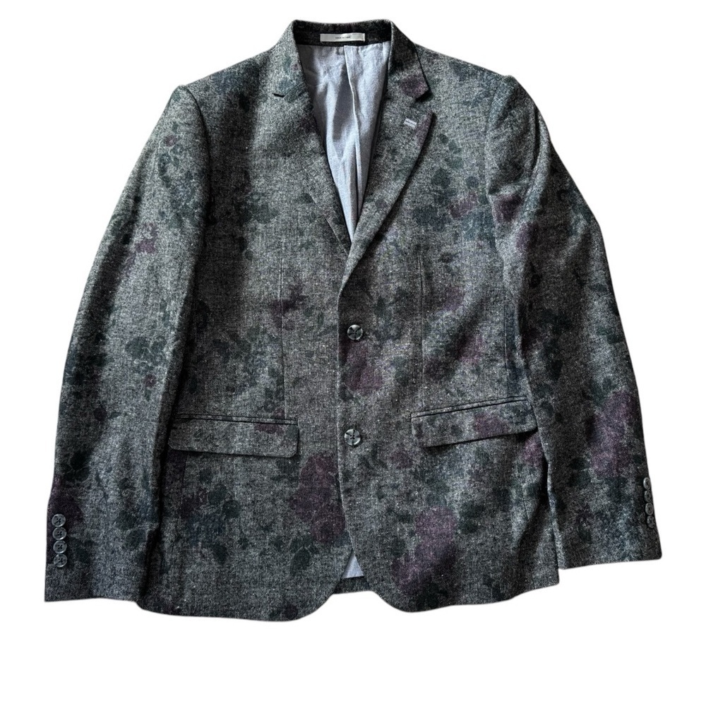 Edge By WD-NY Men’s Grey Floral Blazer Size Medium EUC